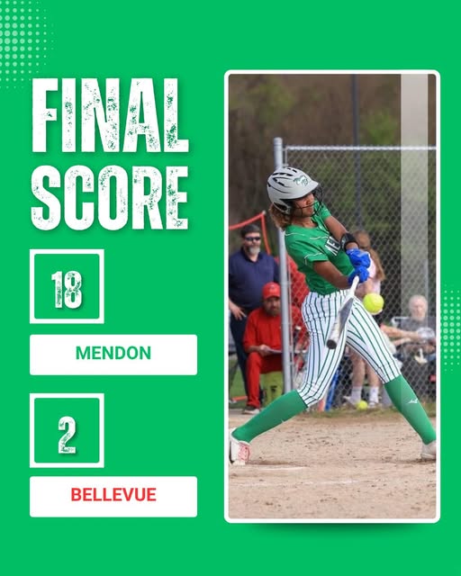 Mendon softball tops Bellevue 18-2